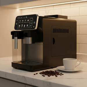 <span class=keywords><strong>Machine</strong></span> à café expresso automatique avec moulin intégré, pompe 20 bars, réservoir d'eau de 1,1 L, format compact et fin, contrôle PID, mousseur à lait, 1350 W - Product Image 1