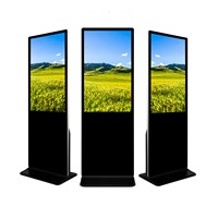 Affichage publicitaire LCD extérieur 55 pouces sur pied avec écran tactile Android en option, télécommande, système CMS, WiFi et animation de texte