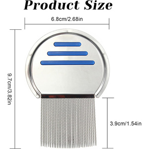 <b>Hot</b> Selling Portable Stainless Steel Grooved Pins Lice <b>Comb</b> with Plastic Handle for Children Home Use - Product Image 2
