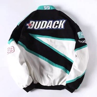 Veste de course vintage sur mesure en gros, taille plus, pour hommes, avec patchs brodés, en coton, veste de pilote de moto, veste bomber
