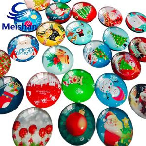 Imanes de Vidrio con Diseño Navideño de Meishan, Regalos Creativos <span class=keywords><strong>para</strong></span> el Hogar, Imanes de Cristal <span class=keywords><strong>para</strong></span> Refrigerador, Imanes Redondos <span class=keywords><strong>para</strong></span> Notas - Product Image 3