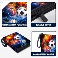 Album de rangement pour cartes sportives en similicuir à 9 pochettes avec fermeture éclair, capacité de 900 cartes de visite pour collection et présentation