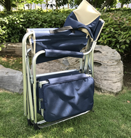Chaises de camping pliantes en aluminium Chaise de directeur de camp robuste pour adultes Chaise légère avec table d'appoint et sac isotherme