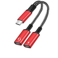 OTG-Répartiteur USB C 2 en 1 vers double prise casque USB C, adaptateur audio PD 60W, chargeur rapide pour Samsung Xiaomi