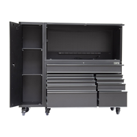 Armoire à outils robuste OEM pour garage, 10 tiroirs verrouillables, acier thermolaqué noir mat, CSPS Big Master