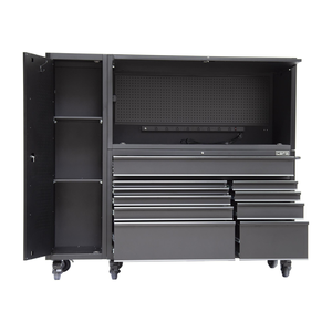 Armoire à outils robuste OEM pour garage, 10 tiroirs verrouillables, acier thermolaqué noir mat, CSPS Big Master - Product Image 2