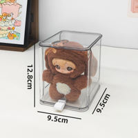 Boîte de présentation transparente moulée par injection pour figurines Labubu Pop Mart, anti-poussière, rectangulaire, multifonctionnelle, pour collection de jouets