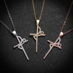 Minimalist Cross NecklaceCross Border Multi Reliable Direct Factory Quote Sandblasted Finish <b>Solid</b> Metal Construction - Product Image 4