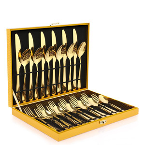 Ensemble de couverts minimalistes écologiques en acier inoxydable pour mariage et fête, couteau, fourchette, cuillère, vaisselle, compatible lave-vaisselle - Product Image 1