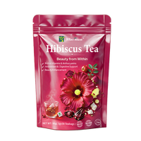 Thé d'hibiscus naturel, fleurs d'hibiscus séchées, tisane sans caféine, boisson florale, sachets de thé, fleurs en vrac