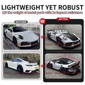 ชุดแต่งตัวถังรถยนต์คาร์บอนไฟเบอร์แห้งคุณภาพสูงสไตล์ MSY สำหรับ Porsche 911 992 Turbos กันชนหน้า-หลัง ฝากระโปรง ช่องระบายอากาศ - Product Image 2
