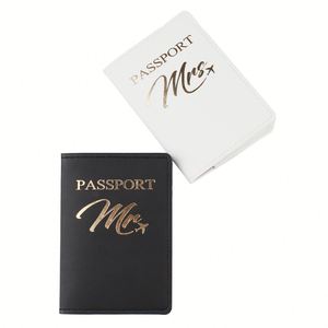 Porta Pasaportes Personalizable de PU de Alta Calidad con Diseño de Letras de Viaje Impermeable, Estilo Moderno, para Parejas - Product Image 6