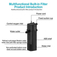 Pompe de filtration submersible 3-en-1 JSD AP300~AP1500 pour aquarium, circulation d'oxygène et pluie artificielle, pour le nettoyage de l'eau des bacs à poissons et tortues