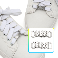 Vente en gros usine : Boucles métalliques en laiton personnalisées, décorations pour chaussures, fermoirs logo pour baskets, breloques pour lacets avec étiquette métallique