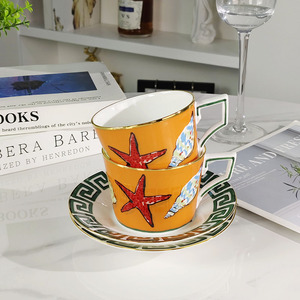 Yaratıcı kişiselleştirilmiş illüstrasyon ince porselen fincan ofis ev ziyafet 2 bardak 2 tabak kahve fincanı - Product Image 5