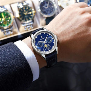 Para POEDAGAR, nuevo reloj deportivo para hombre, marca superior, resistente al agua, cuero genuino, reloj de pulsera de cuarzo, puntero de cristal para moda, Mod de negocios - Product Image 2