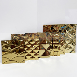 EX871 Luxury Embossed Stainless Steel <b>Sheet</b> for High End Interior <b>Wall</b> <b>Cladding</b> - Product Image 3