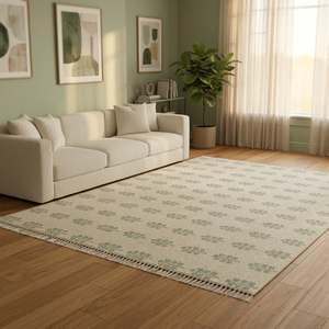 Tapis fait main moderne et coloré en coton et laine, noué à la main, adapté aux animaux domestiques, extra épais, avec dos antidérapant, pour salon, intérieur/extérieur - Product Image 3