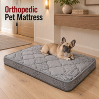 Matelas orthopédique personnalisable pour chien avec housse matelassée amovible, noyau en fibre de coco et options de passepoil sur mesure pour les gammes de marques