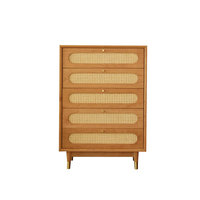 Coffre à tiroirs en bois avec 5 tiroirs pour salon
