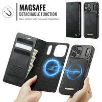 Funda Cartera Desmontable CaseMe para 17 Pro Max, 2 en 1, Carga Inalámbrica Rápida, Multifuncional, Antigolpes, con Ranuras para Tarjetas