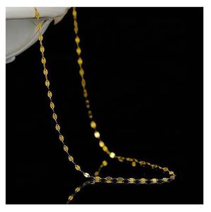 Xinfly Au750 Female Bridal Engagement Fish <b>Lip</b> Shape Wedding Wholesale Pure 18K Real Gold Link Tile Chain Fine Jewelry Necklace - Product Image 4
