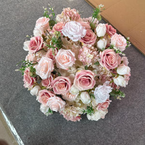 D-FB244 Wholesale artificial pink flower ball centerpieces rose flower ball wedding luxury flower ball silk for event decoration - Product Image 1