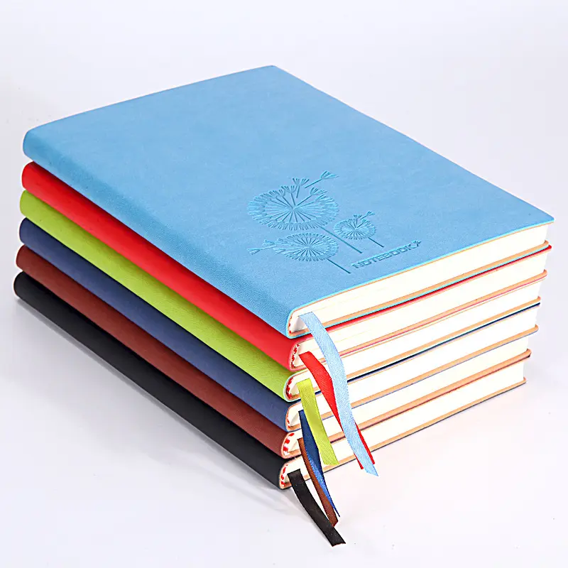 Popular School Office Printing Journal A5 Notebook Embossed Custom Logo PU Leather Notebook