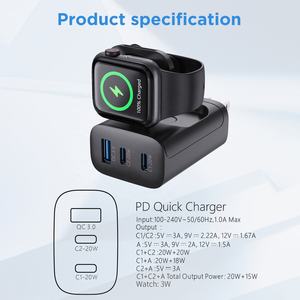 Chargeurs de téléphone portable 45w double <span class=keywords><strong>USBC</strong></span> type-c chargeurs rapides <span class=keywords><strong>chargeur</strong></span> de téléphone portable <span class=keywords><strong>chargeur</strong></span> sans fil pour montre airpods - Product Image 5