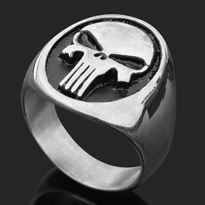 Großhandel Mode Personalisierter Herrenring aus Edelstahl mit Totenkopf, Punk-Stil <span class=keywords><strong>Punisher</strong></span> Fahrrad Geisterkopf Gothic Ring Schmuck - Product Image 3