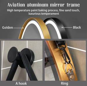 Miroir <span class=keywords><strong>de</strong></span> <span class=keywords><strong>salle</strong></span> <span class=keywords><strong>de</strong></span> <span class=keywords><strong>bain</strong></span> LED décoratif moderne et minimaliste avec sangle <span class=keywords><strong>de</strong></span> <span class=keywords><strong>suspension</strong></span> et commande tactile pour coiffeuse, hôtel, <span class=keywords><strong>salle</strong></span> <span class=keywords><strong>de</strong></span> maquillage, maison - Product Image 5