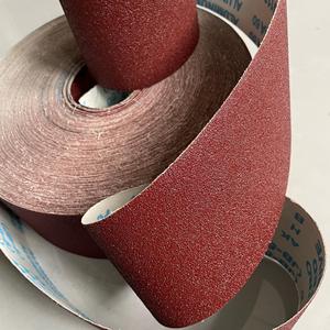 Tùy chỉnh 50m * 115mm màu đỏ nhôm Oxit Emery vải cuộn đánh bóng công cụ mài mòn cho gỗ OEM hỗ trợ - Product Image 3