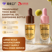 Botol Sampel Minyak Esensial Kaca Tebal Mini 10ml Transparan Berkualitas Tinggi Baru dengan Pipet untuk Perawatan Kulit dan Rambut