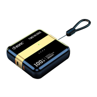 Chargeur portable 2-en-1 20W avec batterie Li-Polymère, câble de charge rapide Type-C, batterie externe sans fil et détachable