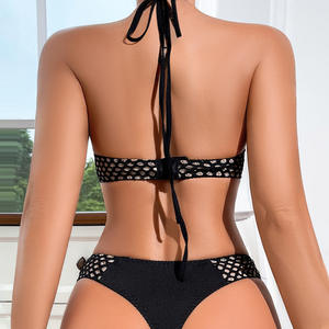 Pakaian renang pakaian pantai musim panas 2025 Lingerie seksi tanpa punggung Bikini jaring ikan seksi Lingerie seksi Set 2 potong seksi - Product Image 6