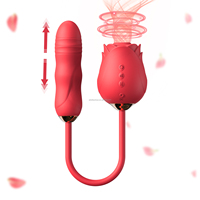 Vibromasseur Dildo pour Femmes, Jouet Rose avec Vibrations Pénétrantes pour Stimulation Clitoridienne et des Mamelons, Dildos Anaux, Jouets Sexuels pour Adultes