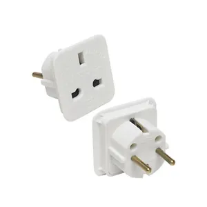 Adaptador de parede para viagem, de alta qualidade, reino unido para a ue, 2 pinos