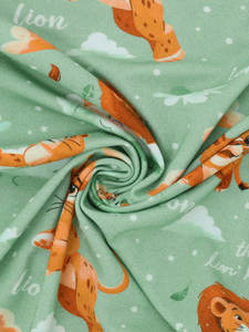 Ropa de bebé con estampado de León de fibra de bambú suave, pijamas con cremallera de bambú, mameluco de bambú con cremallera doble para bebé, mitones - Product Image 5