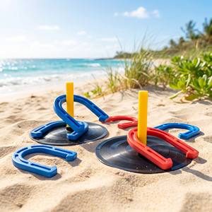 Juego de Herraduras Portátil para Jardín Familiar - Juguete Profesional de Lanzamiento para Fiestas de Verano, Diversión en la <span class=keywords><strong>Playa</strong></span> y el Patio Trasero - Product Image 2