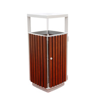 Poubelle en bois Wpc pour l'extérieur Poubelle décorative pour jardin, rue, poubelle de recyclage publique et commerciale