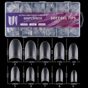 Uñas Postizas de Gel Suave, Estilo Nuevo, Cortas y Cuadradas, 600 Piezas, Acabado Mate, Sin Costuras - Product Image 3