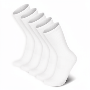 Wholesale OEM Plain <b>White</b> Ribbed Crew Ankle Short <b>Socks</b> <b>Women</b> Mens High Quality Cotton Summer Casual Breathable - Product Image 1