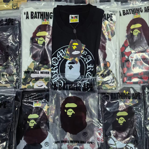 T-shirt da uomo firmata all'ingrosso, nuovo stile, alla moda, stampata, Bapees, 100% cotone, casual, sportiva - Product Image 1