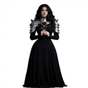 Conjunto de Armadura de Caballero Medieval para Mujer, de Acero Plateado, con Gorget y Hombreras Fundidas en 3D, para Cosplay, Temática de Hadas, Halloween - Product Image 1