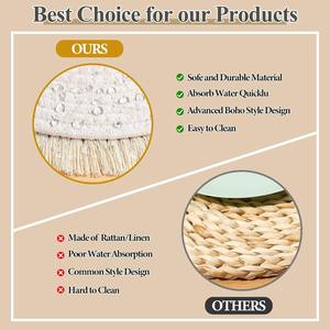 Set de table rond en coton classique écologique tissé lavable de 13 pouces pour mariage - Product Image 4