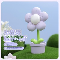 Lampe de table LED moderne DIY, mini, blanc chaud, ambiance lumineuse, veilleuse réglable en forme de tournesol, décoration d'intérieur mignonne en forme de plante en pot, cadeau