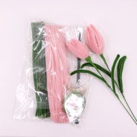 Kit de loisirs créatifs avec fleurs en chenille - Nettoyants pour tuyaux en chenille pour la création de fleurs de tulipes