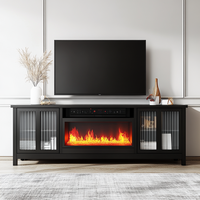WESOME Ensemble de mobilier de maison pour le salon, cheminée en marbre moderne, meuble TV et ensemble de table avec tiroir