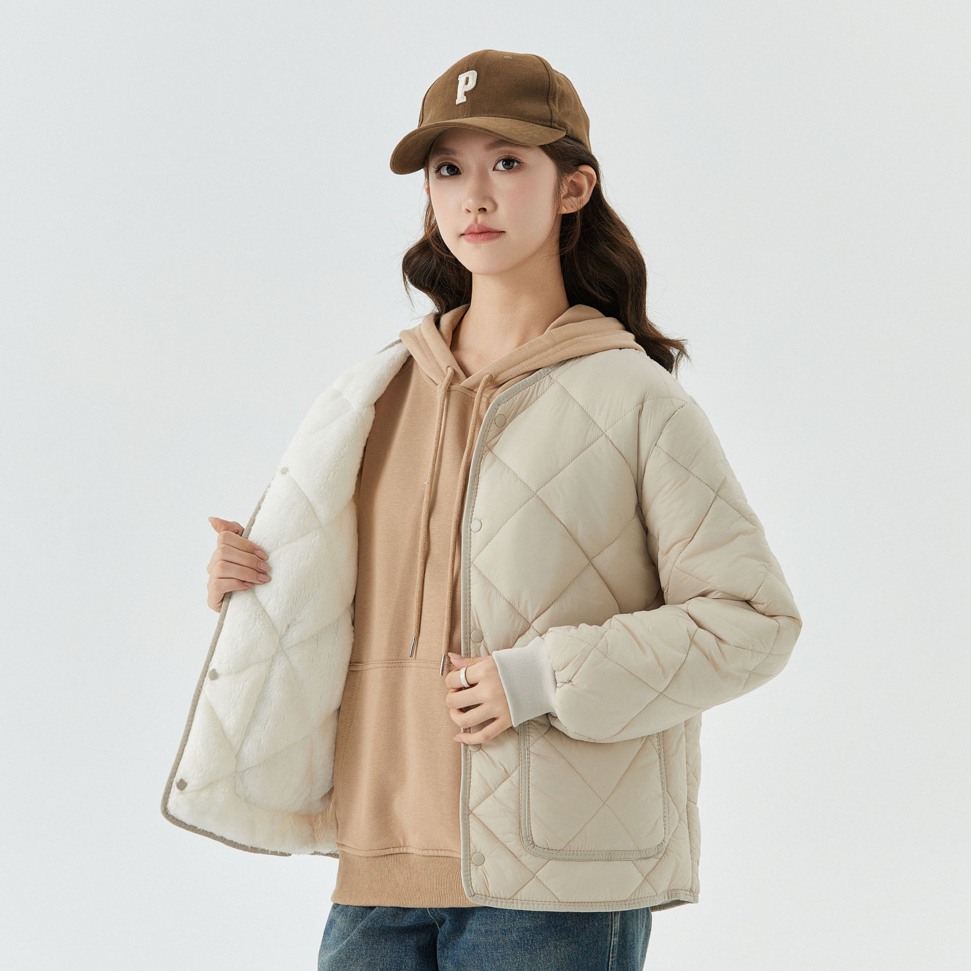 Femmes 2333 velours beige
