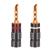Hotsale russe Gunmetal BFA Gear fiche banane en laiton plaqué or 24K 4mm connecteur banane prise de haut-parleur mâle